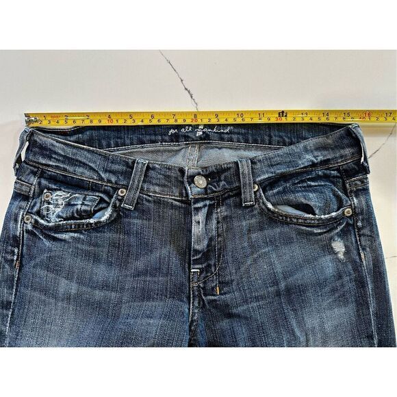 7 For All Mankind Dojo Crop Low Rise Jeans Woman’s Sz 28 - Picture 3 of 10